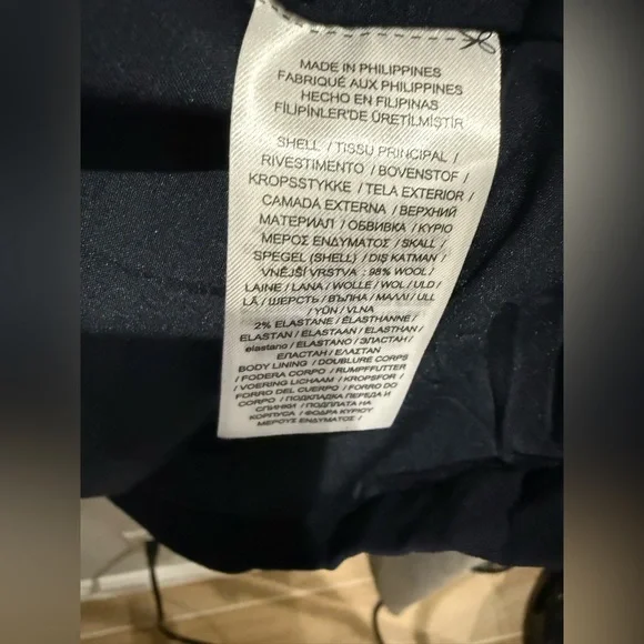 NWT Lauren Ralph Lauren Navy Double-Breasted Wool Crepe Blazer size 16 - Picture 11 of 12